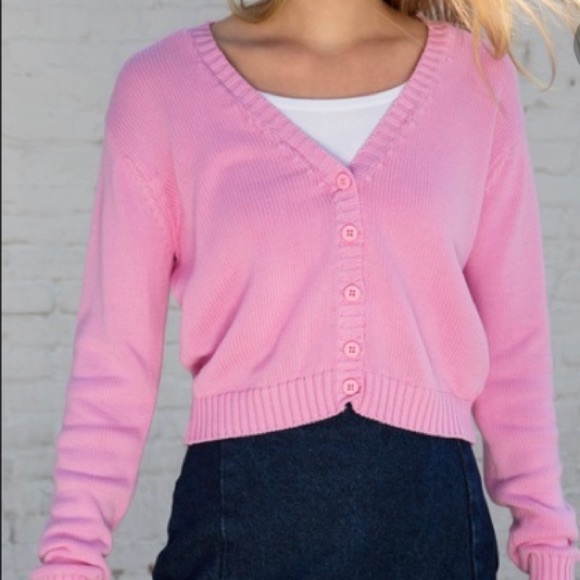 pink cardigan brandy melville